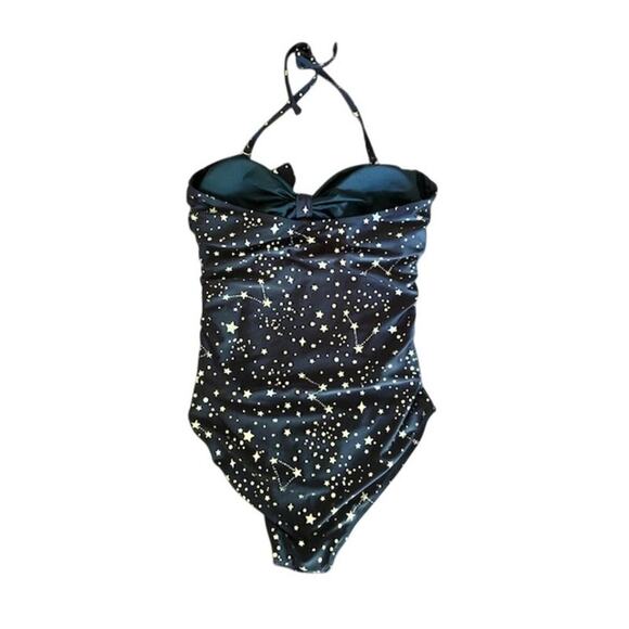 Women’s Star Print One-Piece Swimsuit  XL | Constellation Cut-Out Halter NWOT - Picture 4 of 5
